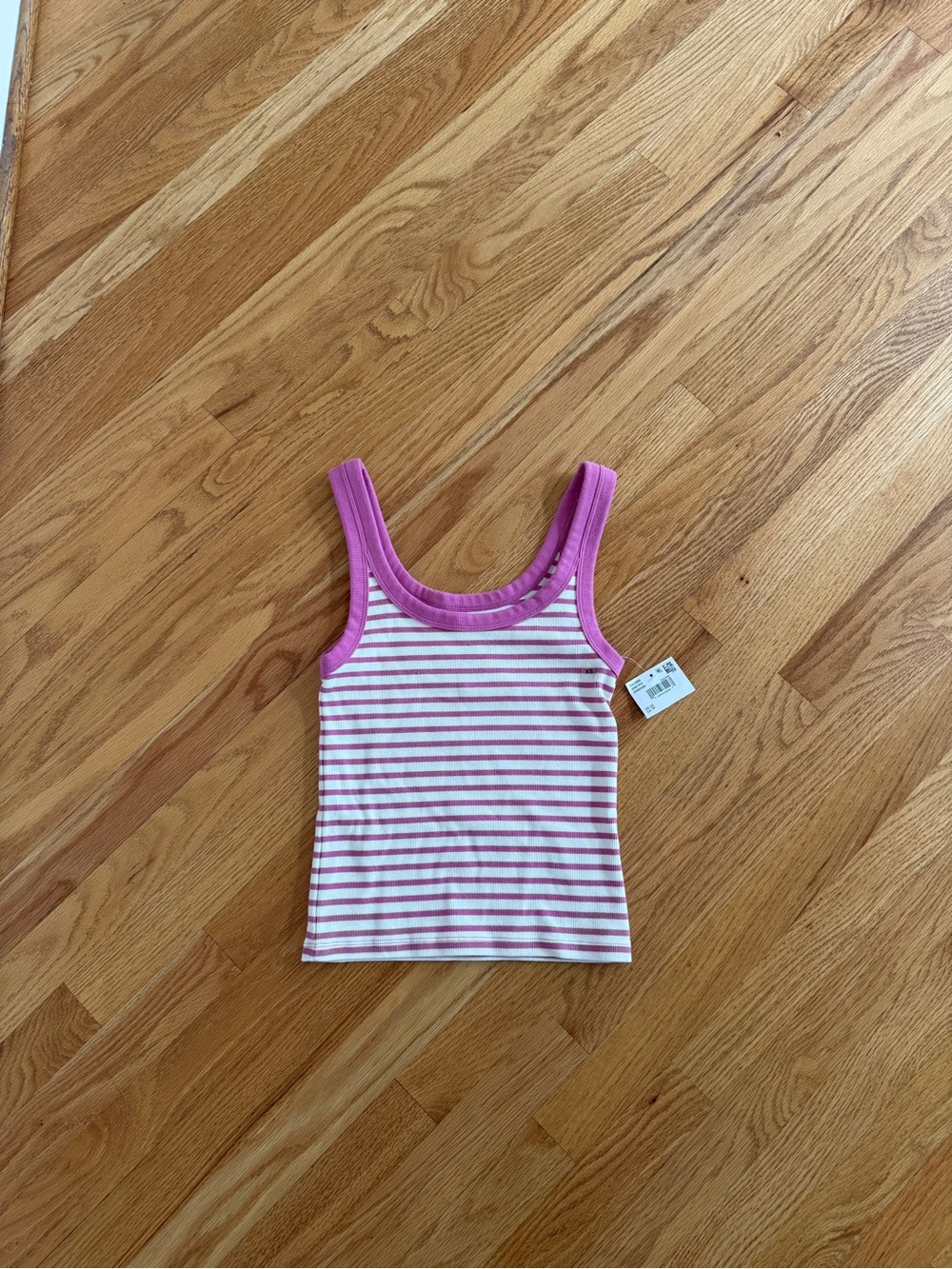Purple pink striped tank top summer top